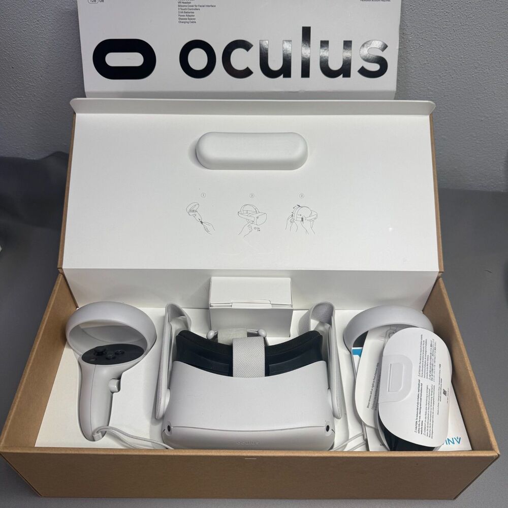 Oculus Quest 2 128GB VR Headset Bundle w/ Controllers & Anker Charging Dock Test